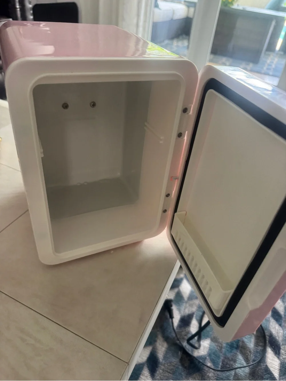 Pink LED Mini Beauty Fridge with Mirror Door